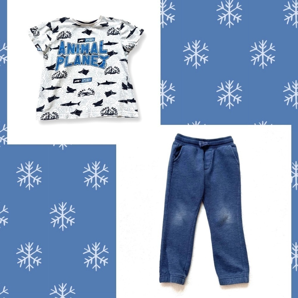 ⭐️ 5 for $25 A Lot of 2 Items Oshkosh Pants & Animal Planet Top Size 4 T - 5 T